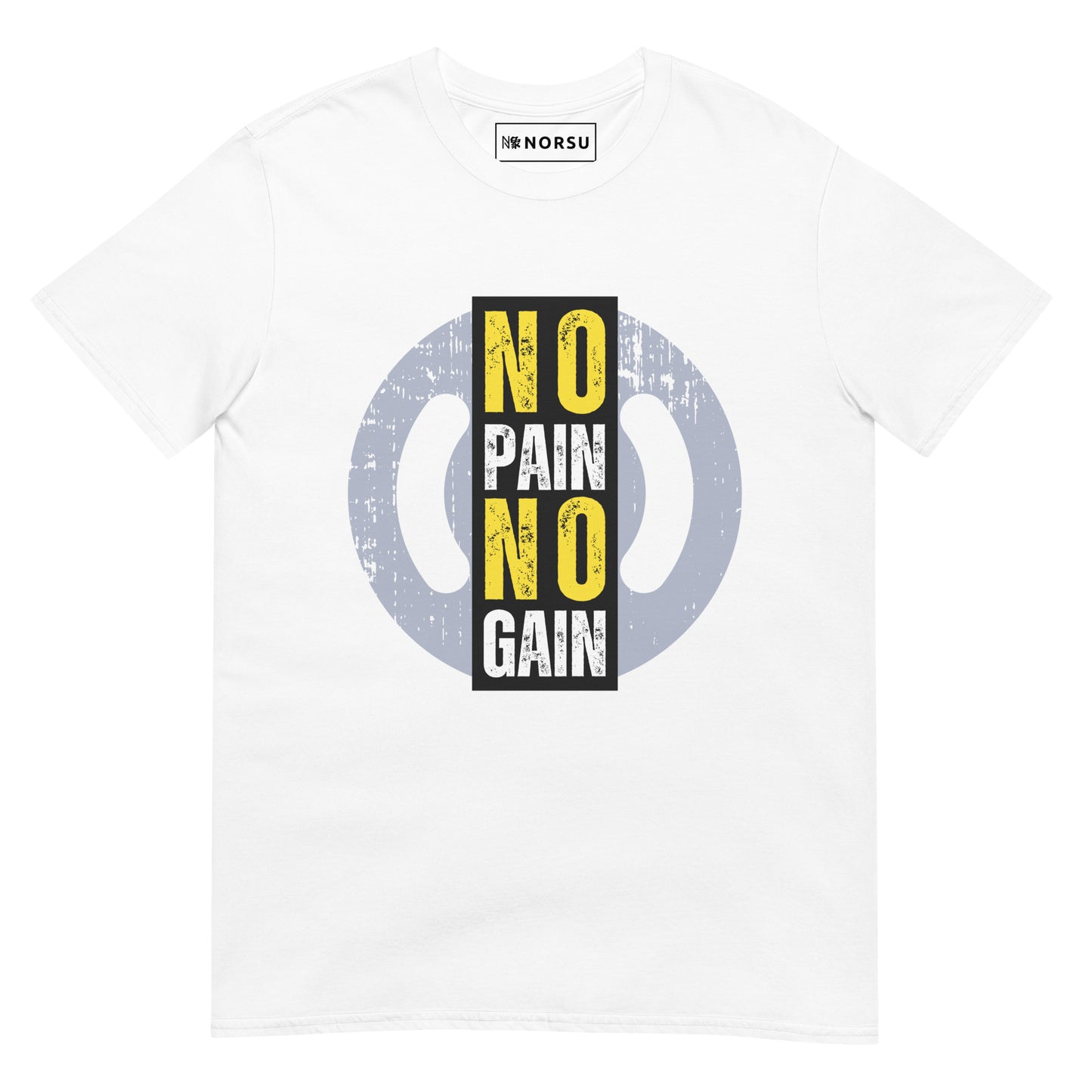 Λευκό Ανδρικό T-shirt - Γυμναστήριο No Pain No Gain