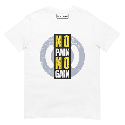 Λευκό Ανδρικό T-shirt - Γυμναστήριο No Pain No Gain