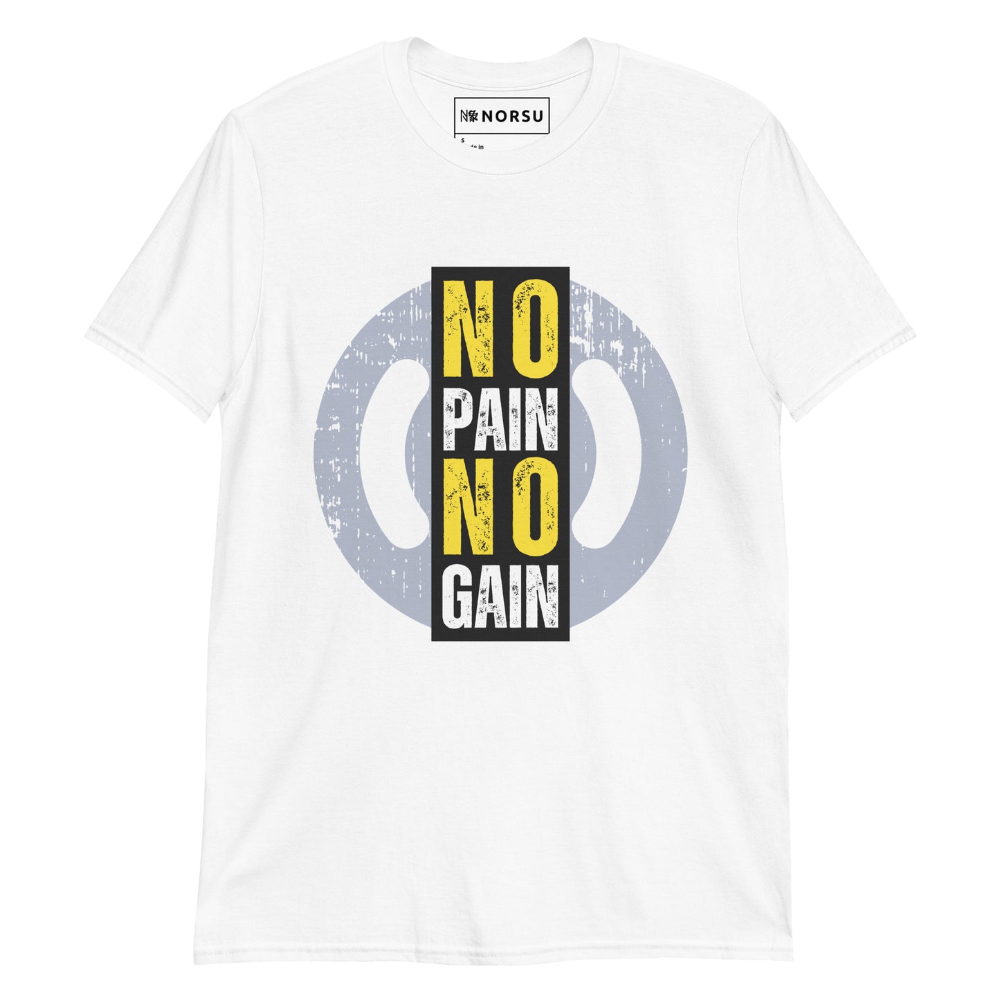 Λευκό Ανδρικό T-shirt - Γυμναστήριο No Pain No Gain