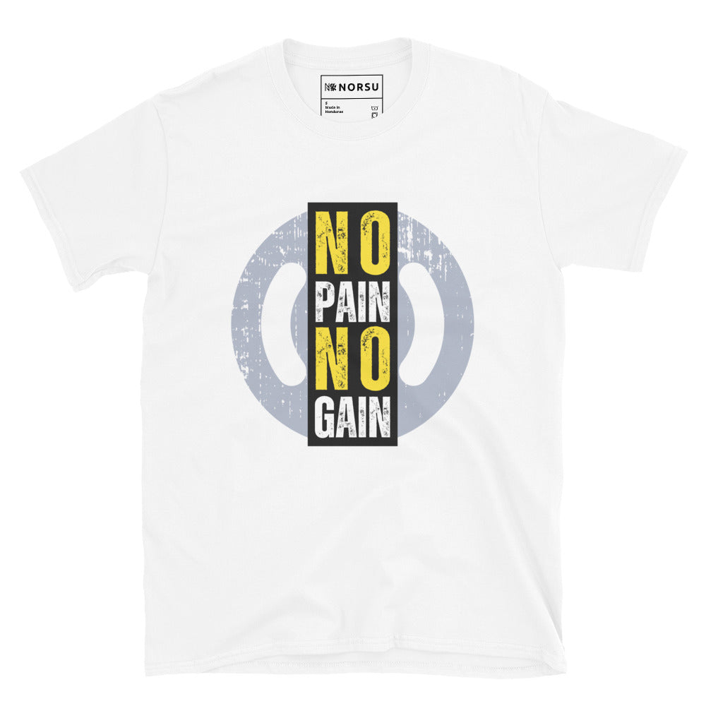 Λευκό Ανδρικό T-shirt - Γυμναστήριο No Pain No Gain