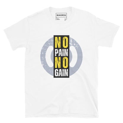 Λευκό Ανδρικό T-shirt - Γυμναστήριο No Pain No Gain