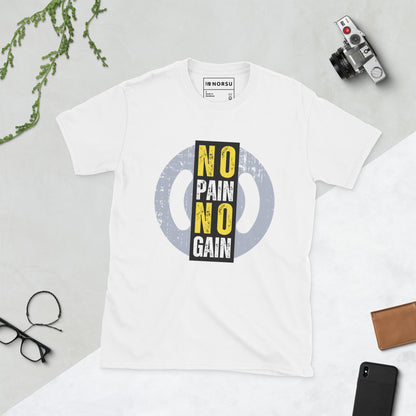 Λευκό Ανδρικό T-shirt - Γυμναστήριο No Pain No Gain