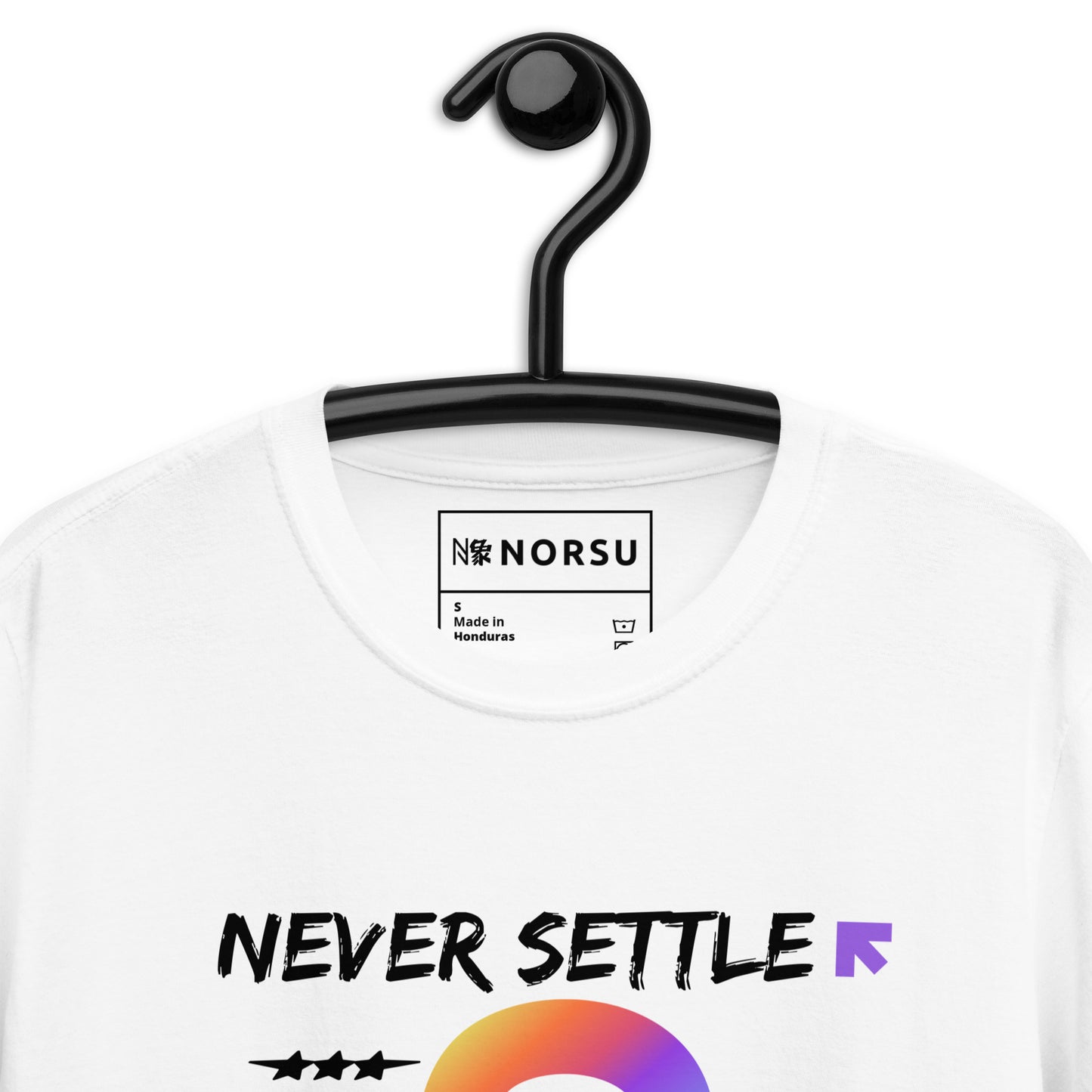 Λευκό Ανδρικό T-shirt - Never Settle, Never Give Up