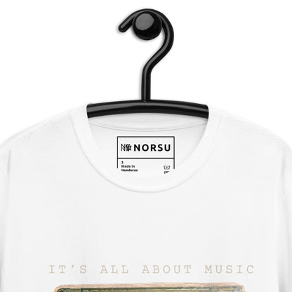 Λευκό Ανδρικό T-shirt - Ρετρό Κασέτα It's All About Music